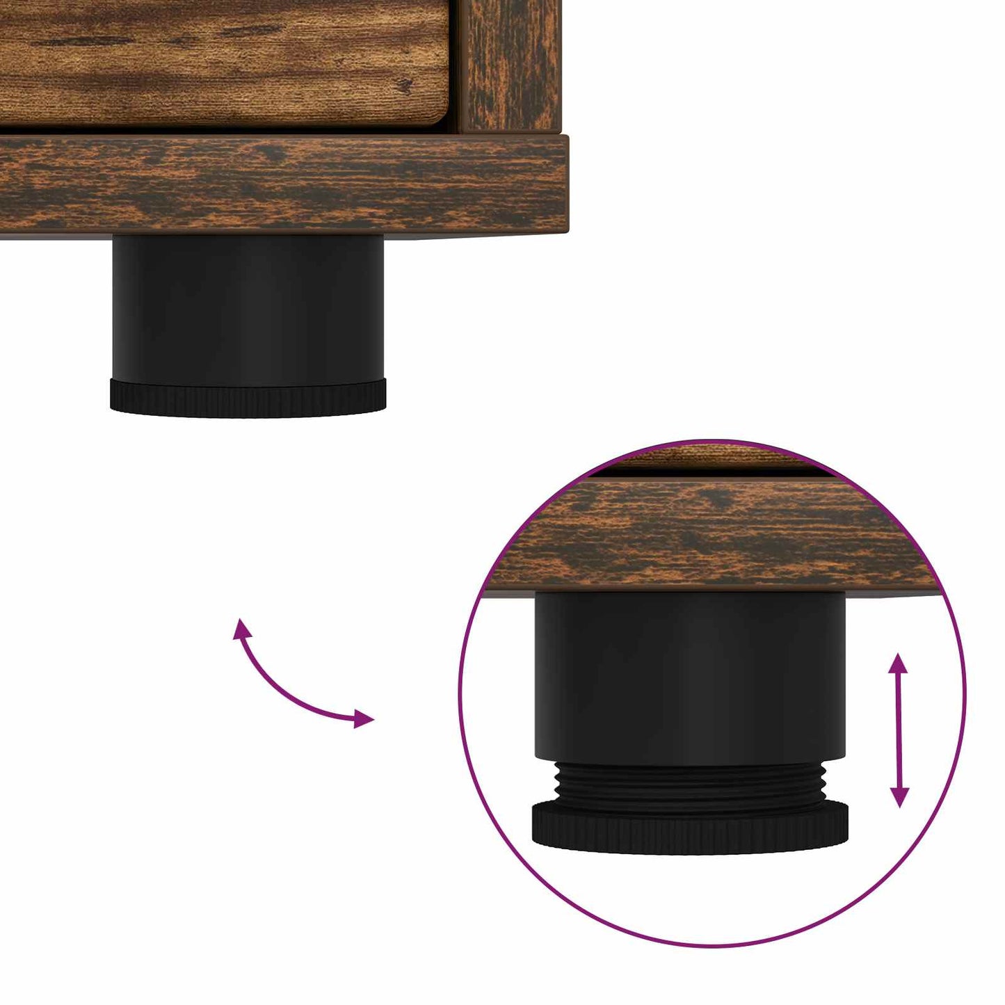 vidaXL Bedside Tables with Drawer 2 pcs Smoked Oak 30.5 x 30 x 43 cm
