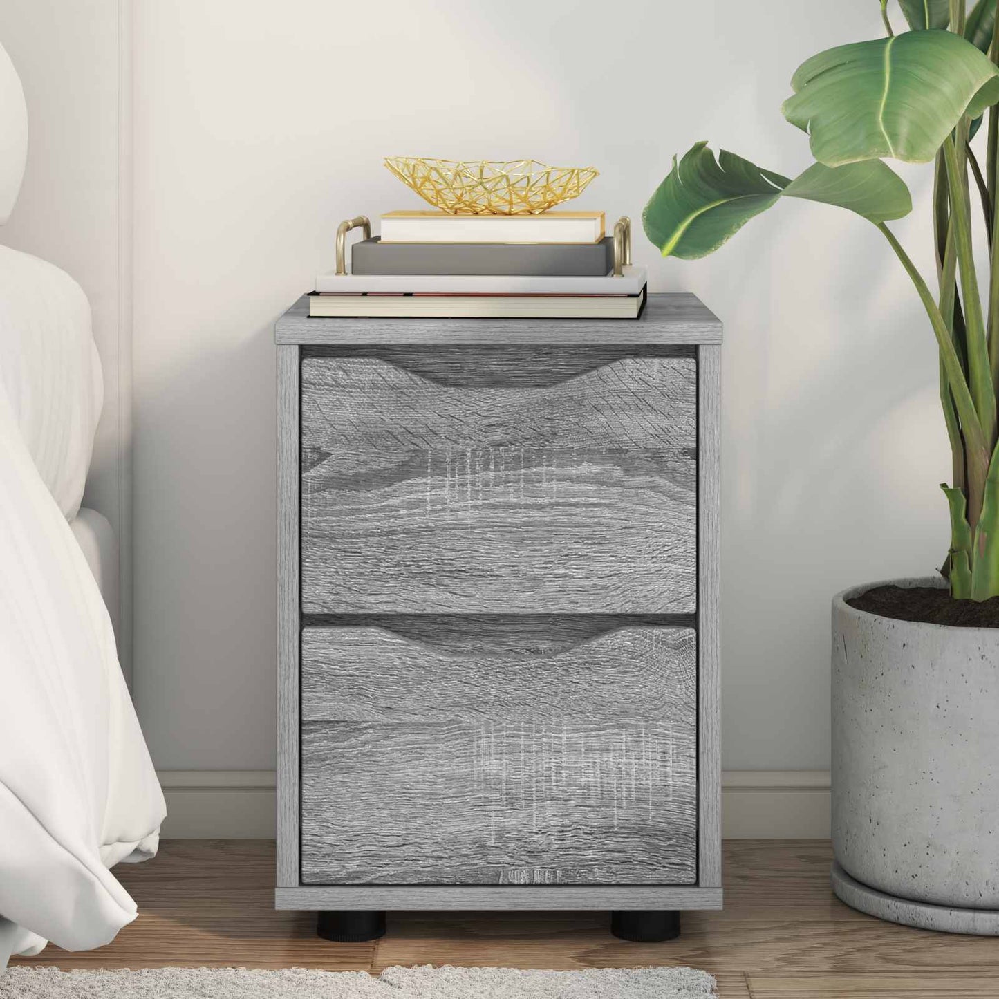vidaXL Bedside Table Grey Sonoma 30.5 x 30 x 43 cm Engineered Wood