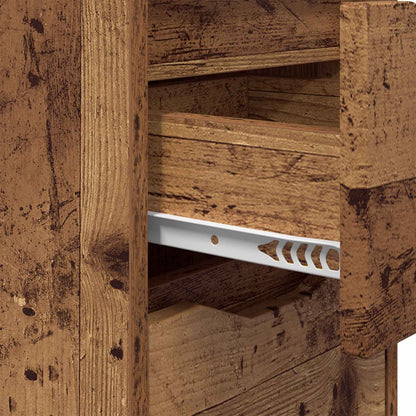 vidaXL Bedside Table Old Wood 30.5 x 30 x 43 cm Engineered Wood