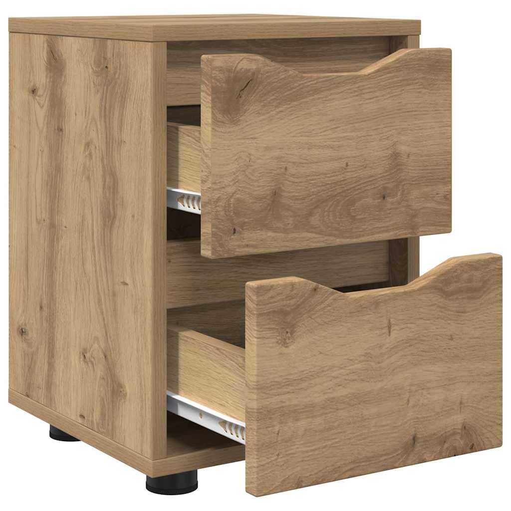 vidaXL Bedside Tables with Drawer 2 pcs Artisan Oak 30.5 x 30 x 43 cm
