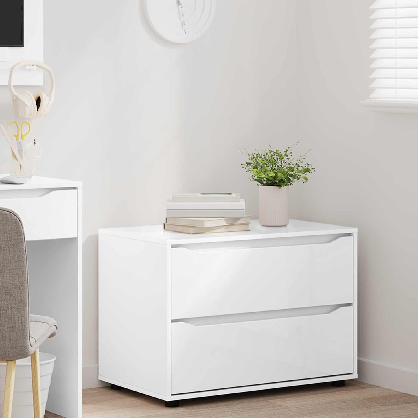 vidaXL Storage Cabinet 80 x 48 x 57 cm Engineered Wood White