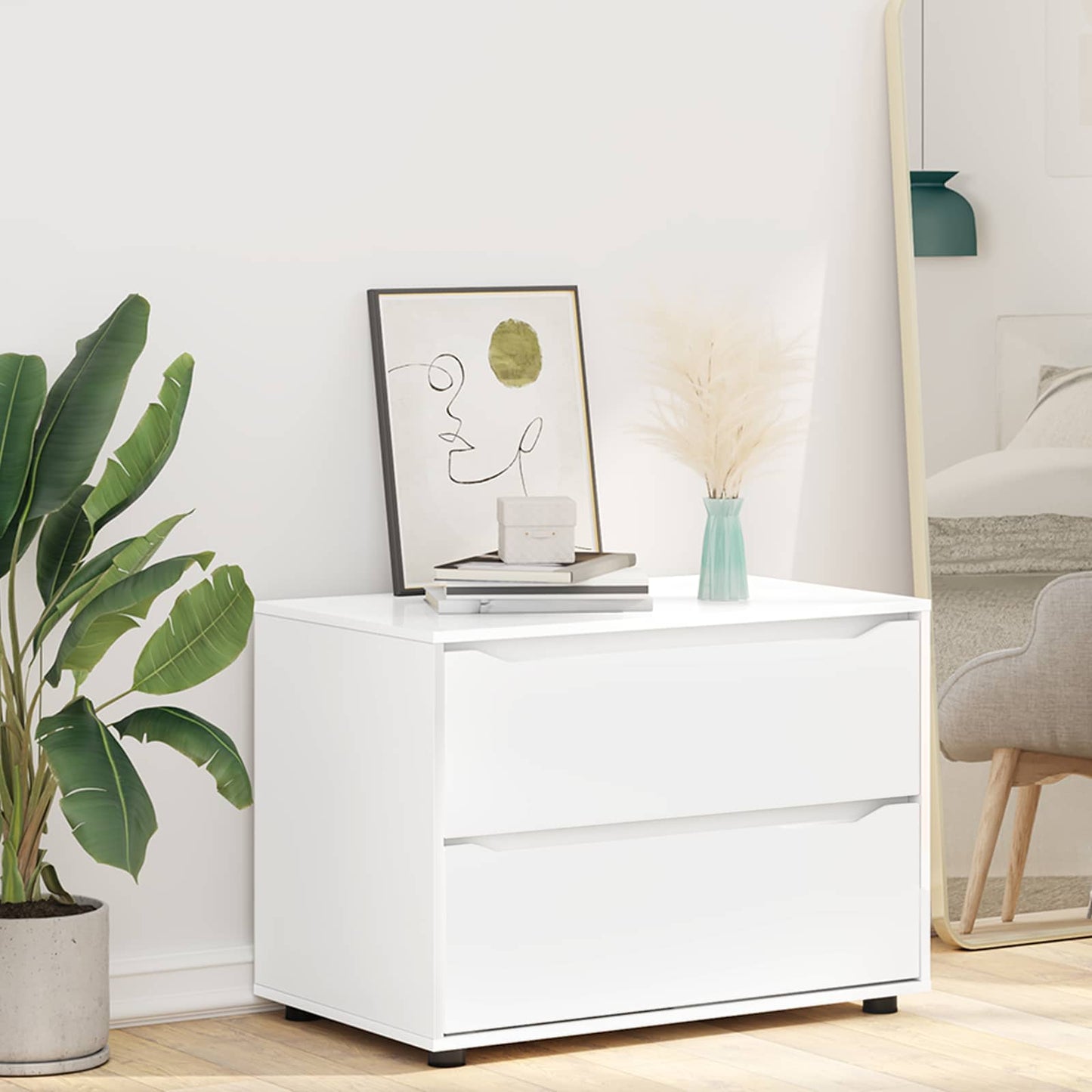 vidaXL Storage Cabinet 80 x 48 x 57 cm Engineered Wood White