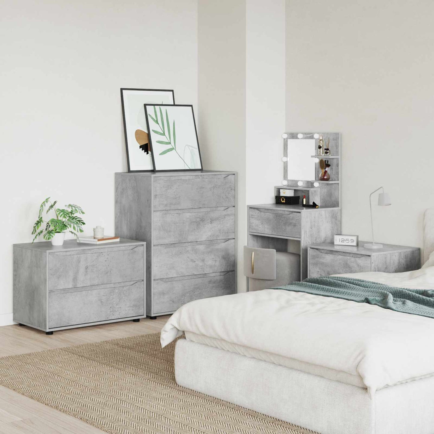 vidaXL Storage Cabinet Concrete Grey 80 x 48 x 57 cm Engineered Wood