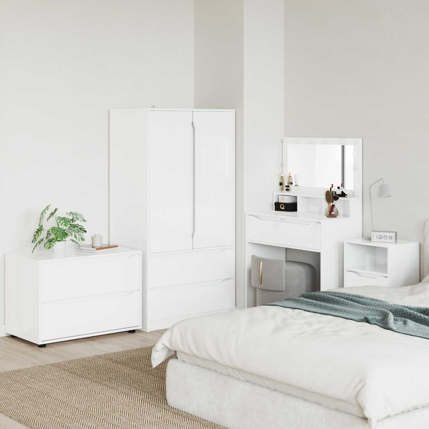 vidaXL Storage Cabinet High Gloss White 80 x 48 x 57 cm