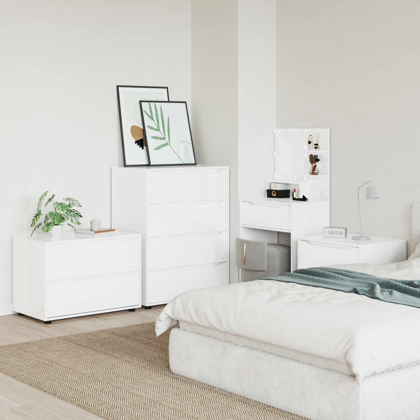 vidaXL Storage Cabinet High Gloss White 80 x 48 x 57 cm