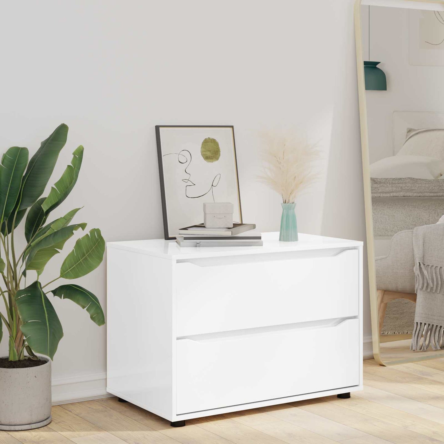 vidaXL Storage Cabinet High Gloss White 80 x 48 x 57 cm