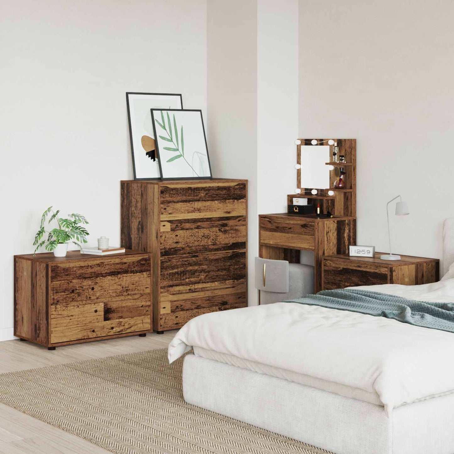 vidaXL Storage Cabinet Old Wood 80 x 48 x 57 cm Engineered Wood