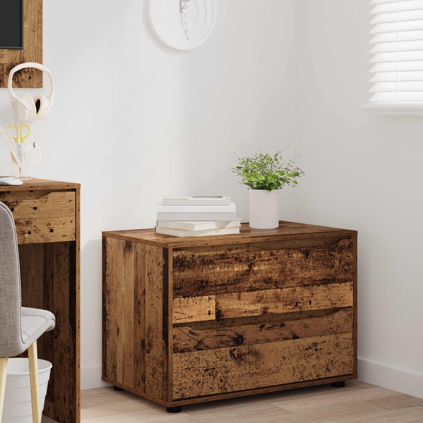 vidaXL Storage Cabinet Old Wood 80 x 48 x 57 cm Engineered Wood