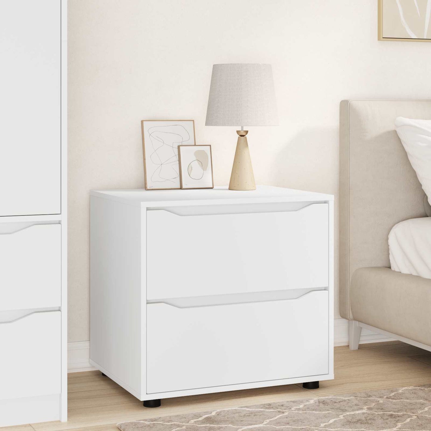 vidaXL Storage Cabinet 60 x 48 x 57 cm Engineered Wood White