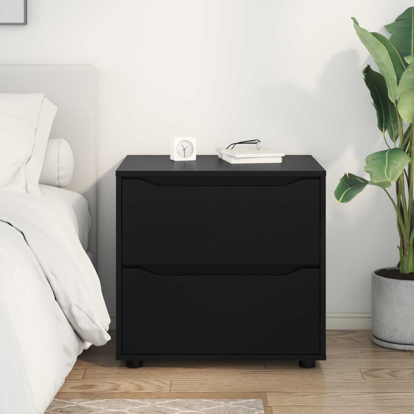 vidaXL Storage Cabinet 60 x 48 x 57 cm Engineered Wood Black
