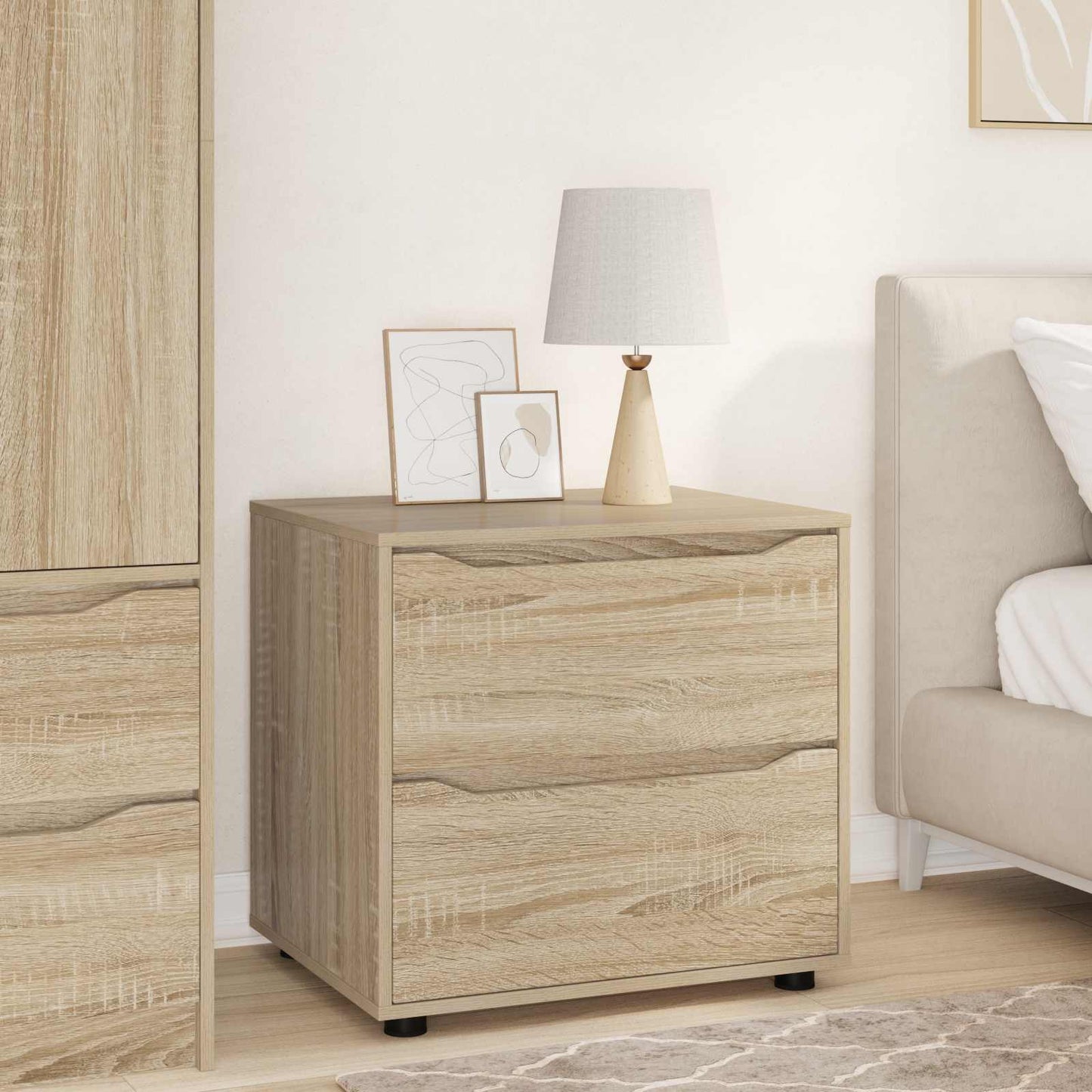 vidaXL Storage Cabinet 60 x 48 x 57 cm Engineered Wood Sonoma Oak