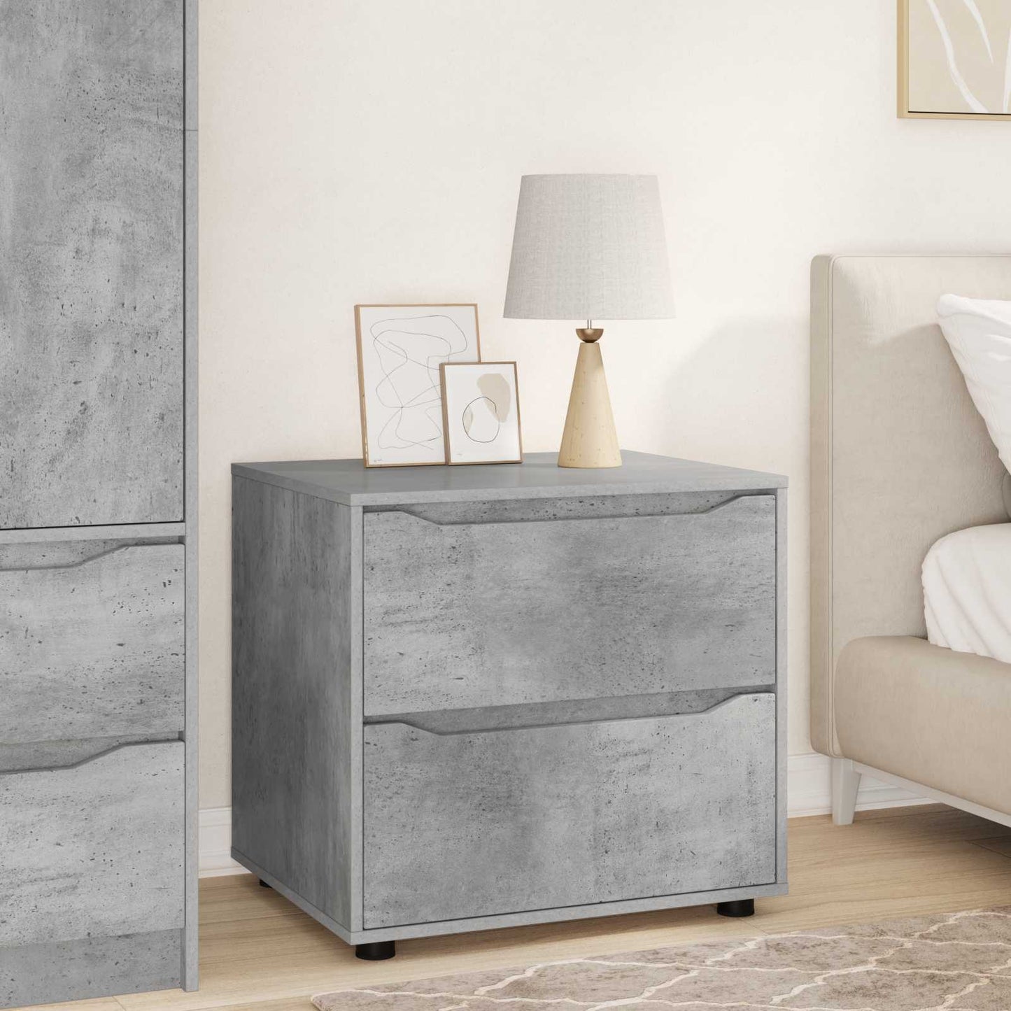 vidaXL Storage Cabinet 60 x 48 x 57 cm Engineered Wood Concrete Grey