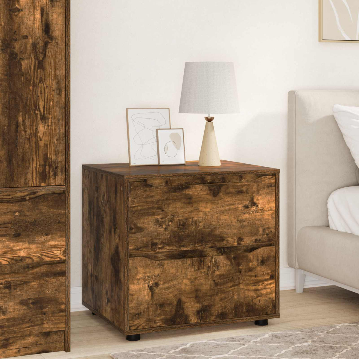 vidaXL Storage Cabinet 60 x 48 x 57 cm Engineered Wood Smoked Oak