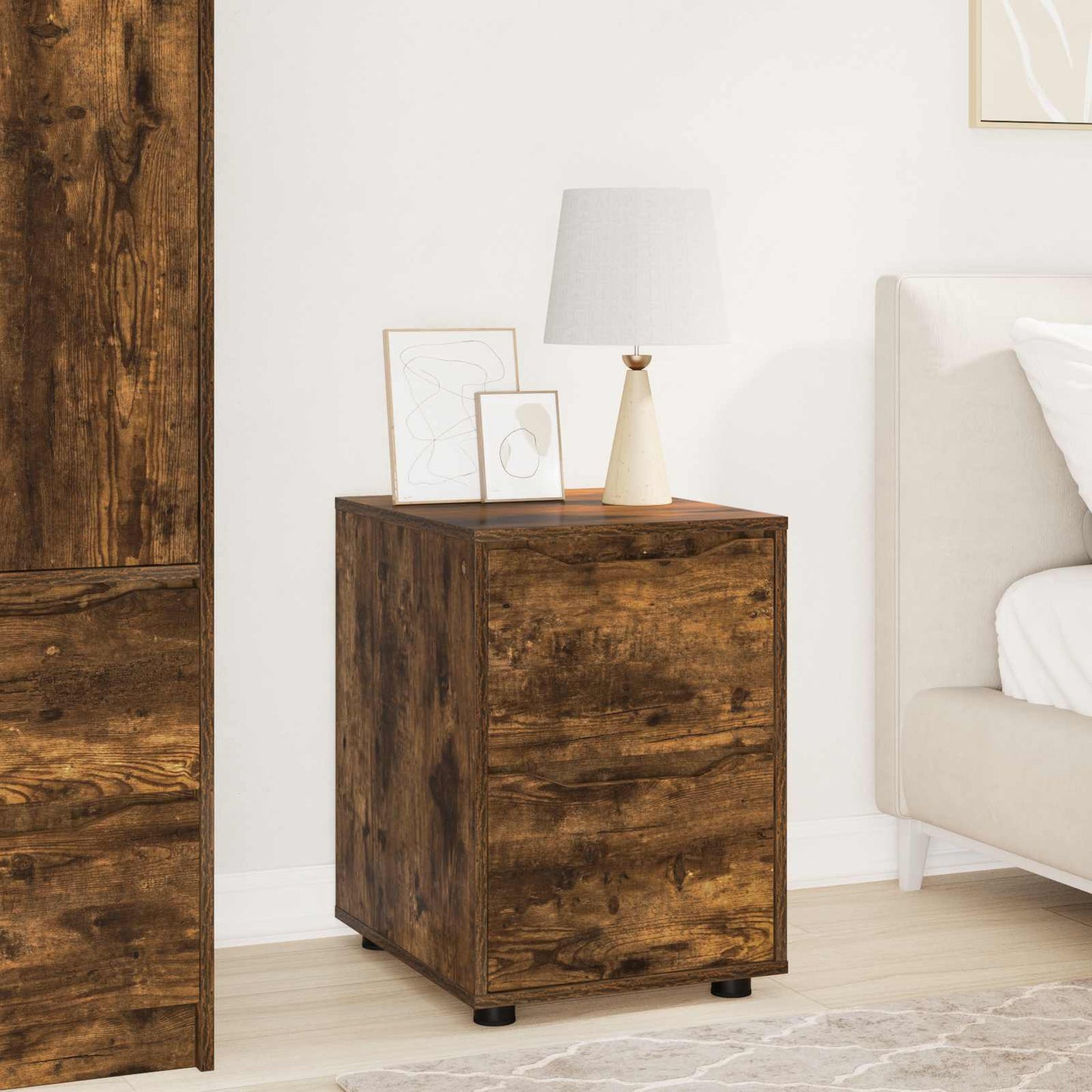 vidaXL Storage Cabinet Smoked Oak 40 x 48 x 57 cm Engineered Wood