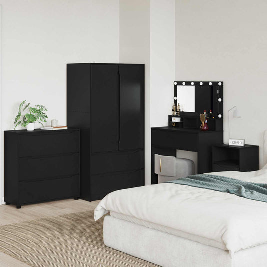 vidaXL Storage Cabinet Black 80 x 31 x 81 cm Engineered Wood
