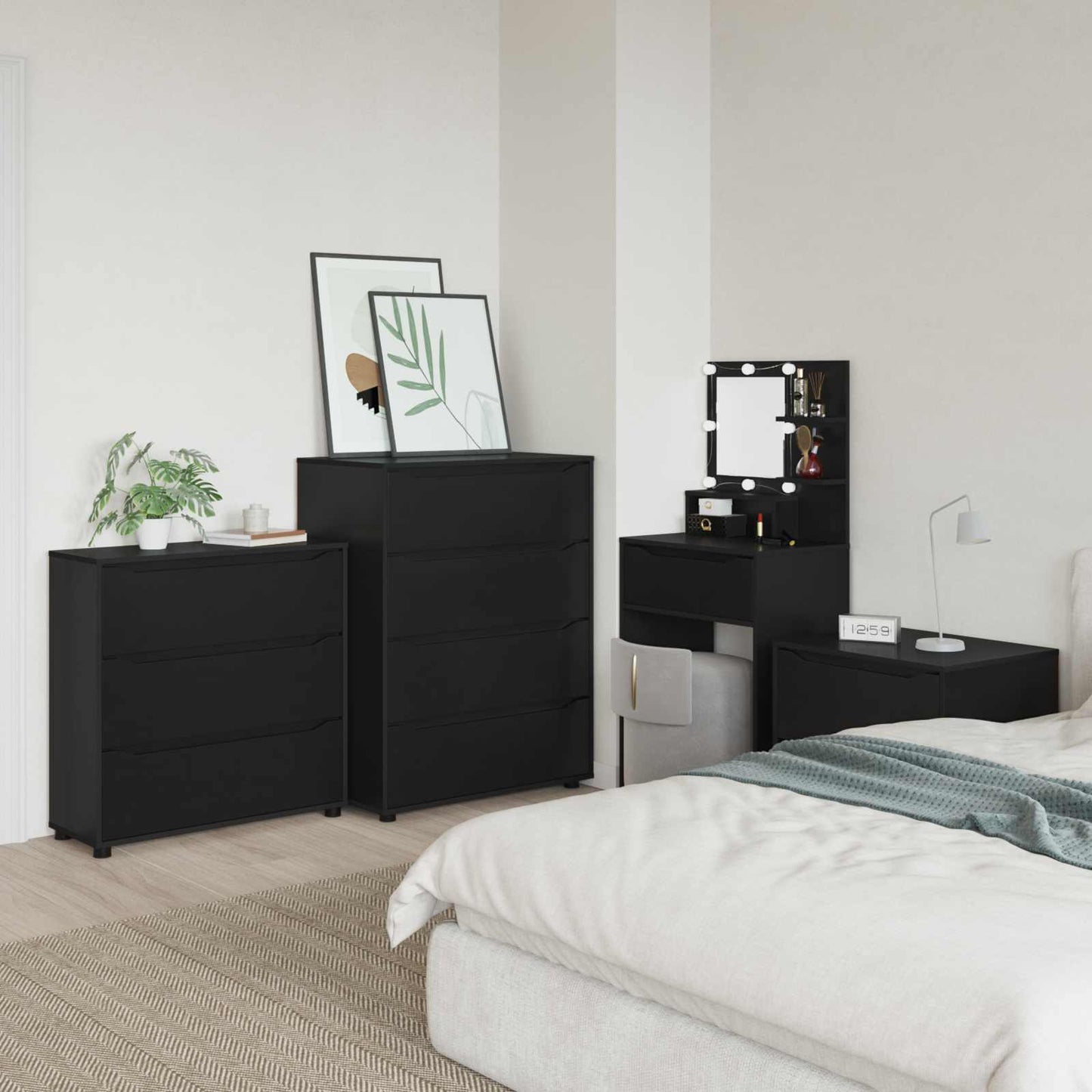 vidaXL Storage Cabinet Black 80 x 31 x 81 cm Engineered Wood