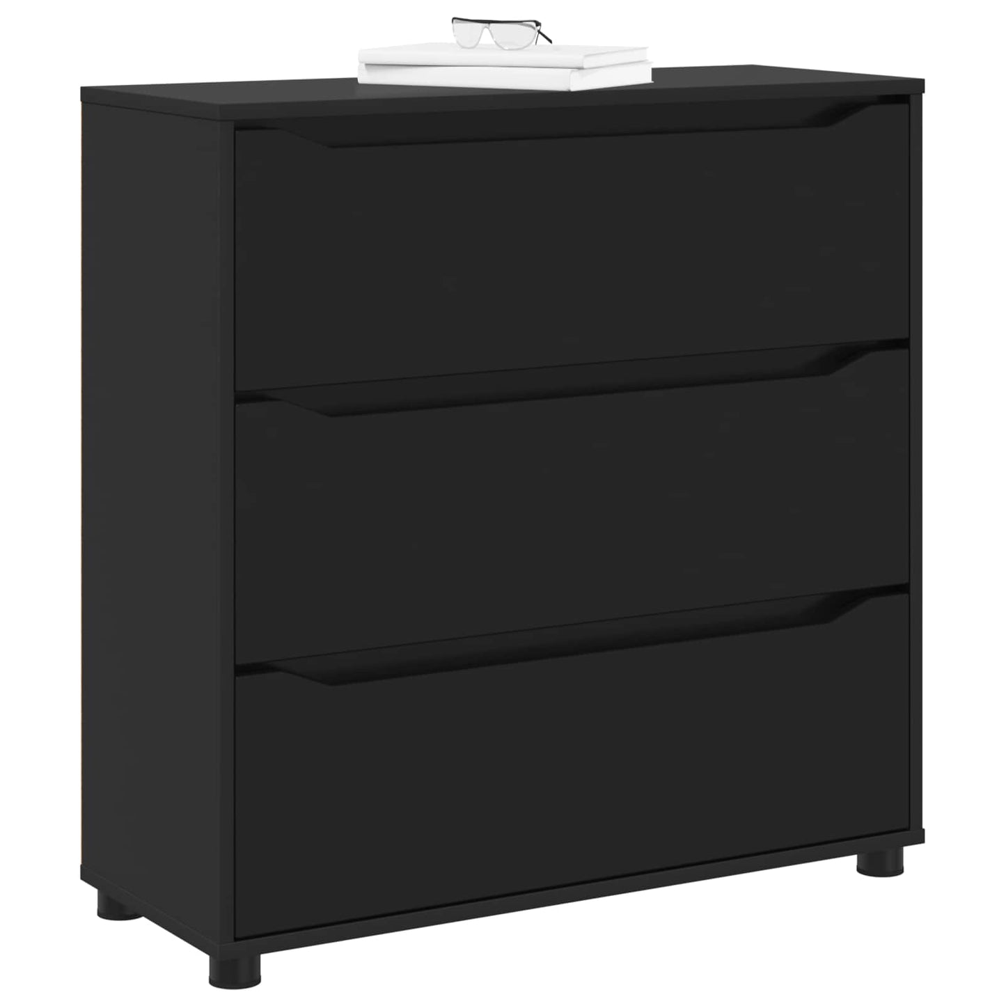 vidaXL Storage Cabinet Black 80 x 31 x 81 cm Engineered Wood