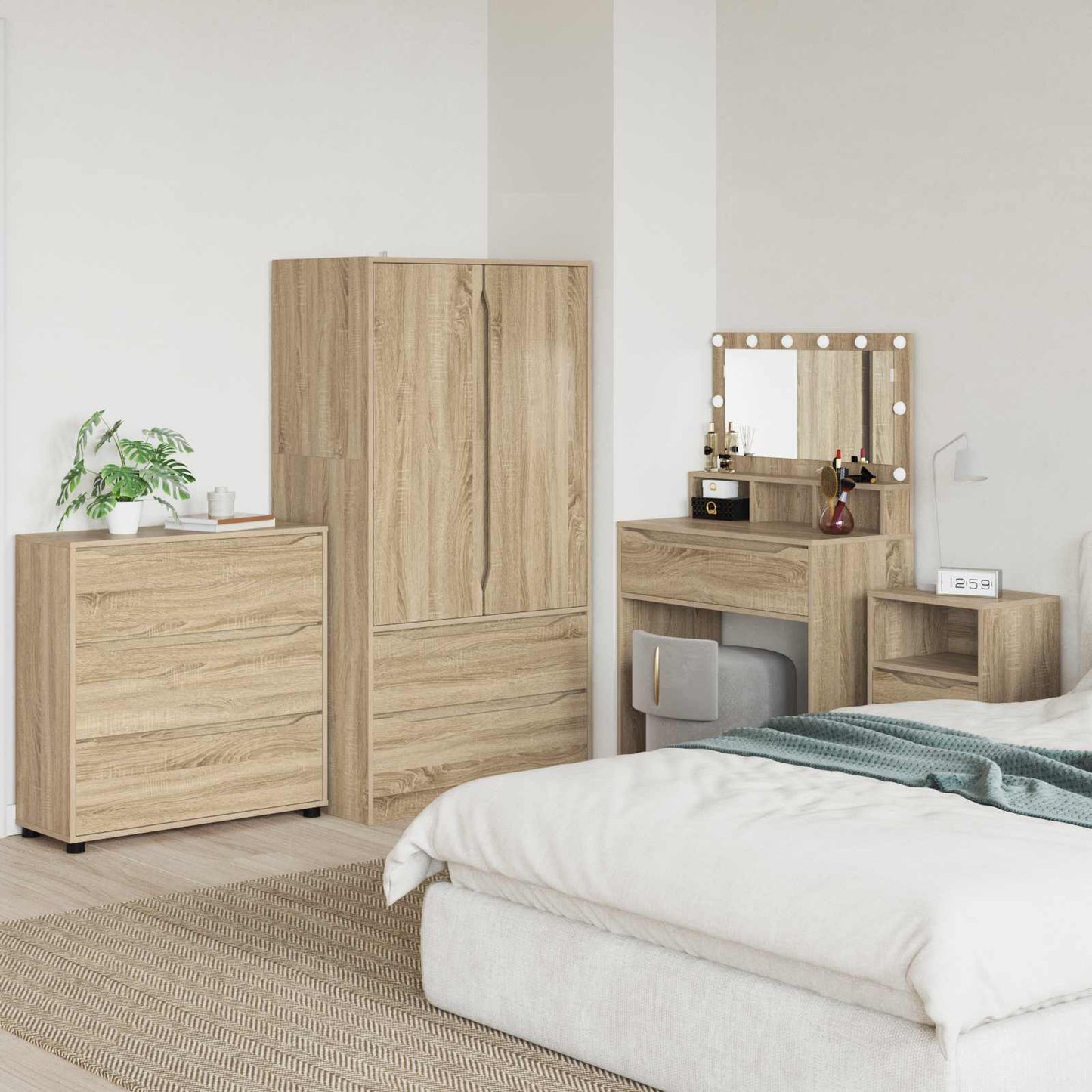 vidaXL Storage Cabinet Sonoma Oak 80 x 31 x 81 cm Engineered Wood