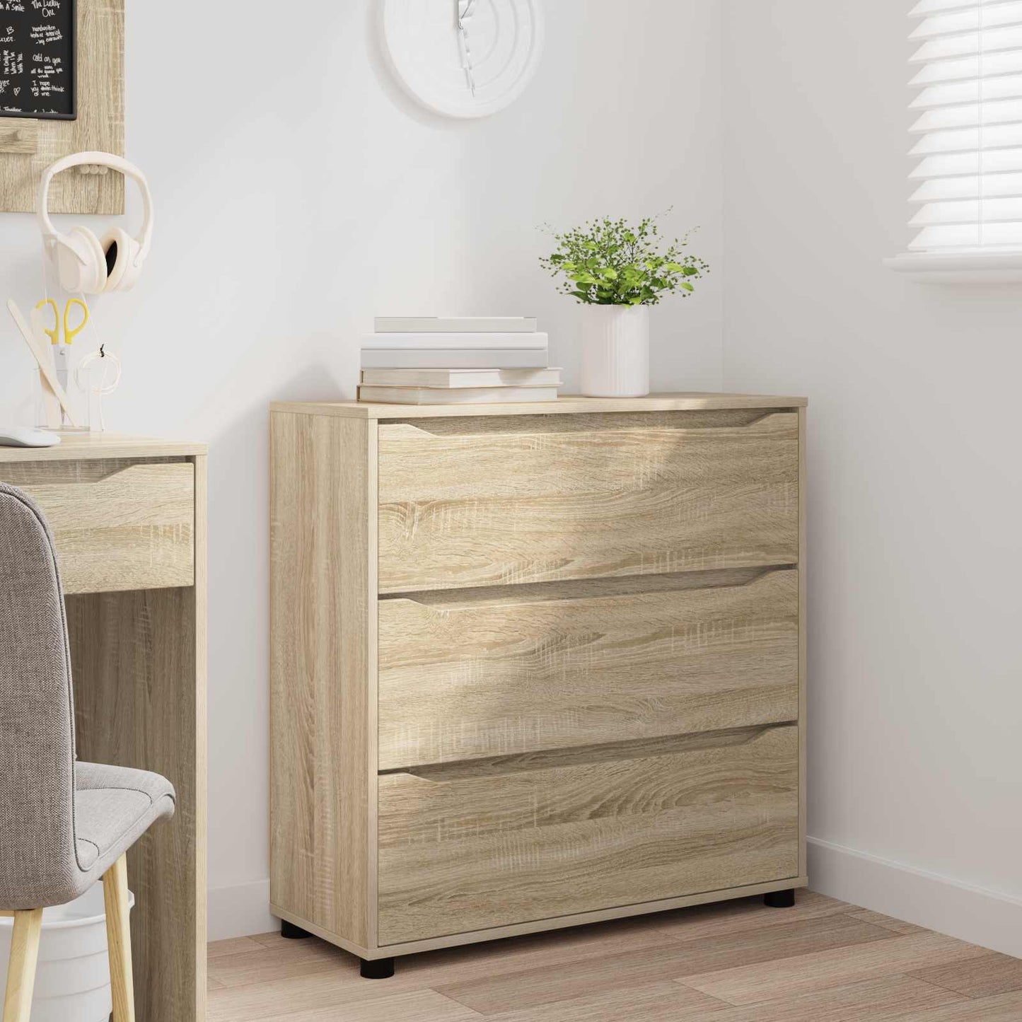 vidaXL Storage Cabinet Sonoma Oak 80 x 31 x 81 cm Engineered Wood