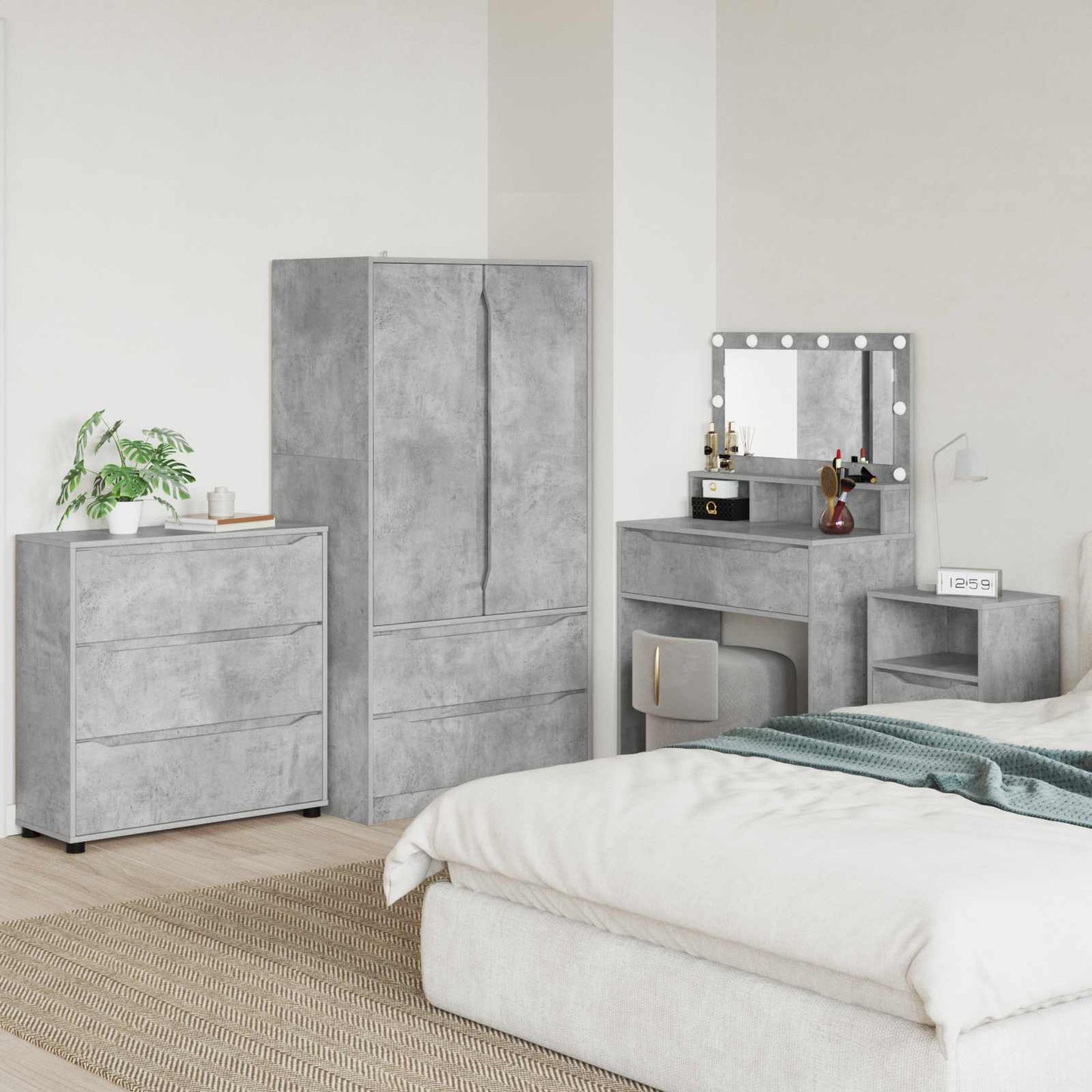 vidaXL Storage Cabinet Concrete Grey 80 x 31 x 81 cm Engineered Wood