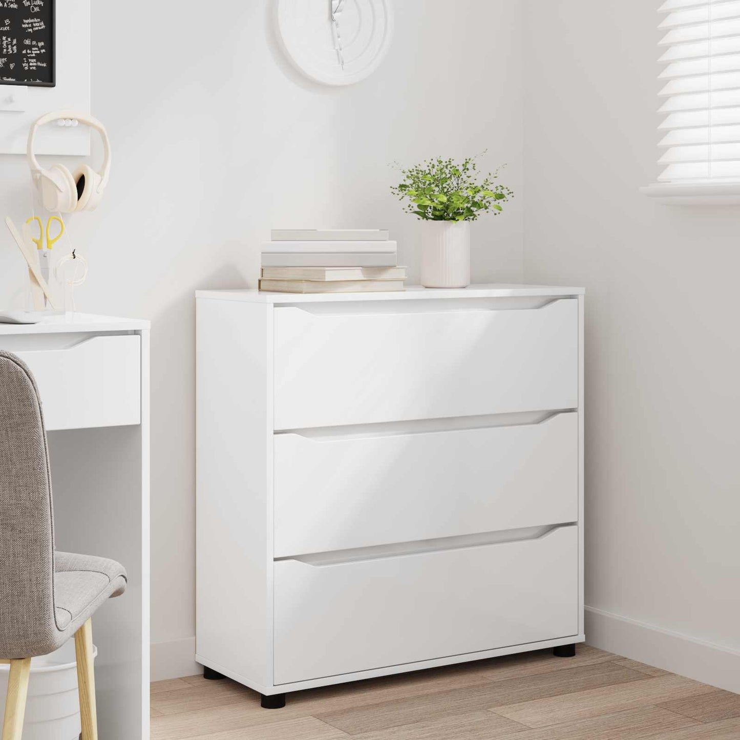 vidaXL Storage Cabinet High Gloss White 80 x 31 x 81 cm