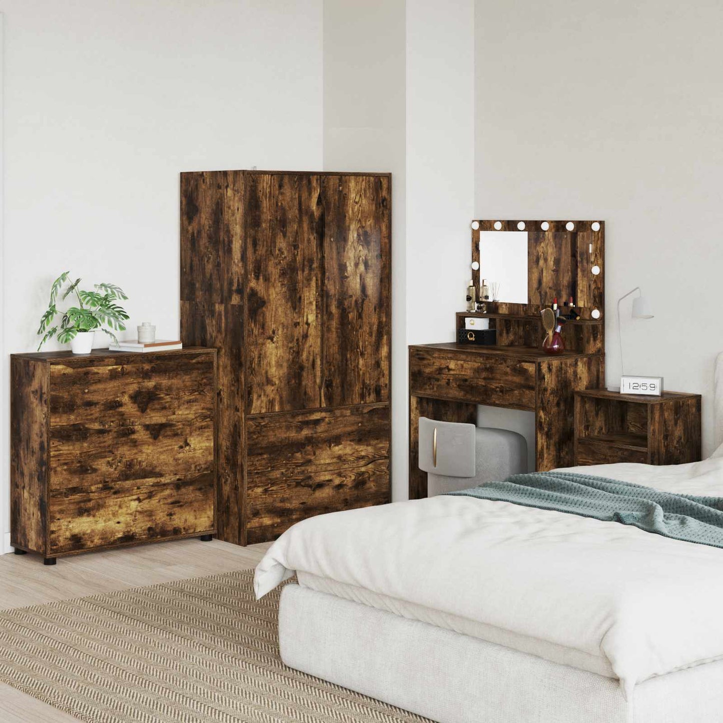 vidaXL Storage Cabinet Smoked Oak 80 x 31 x 81 cm Engineered Wood