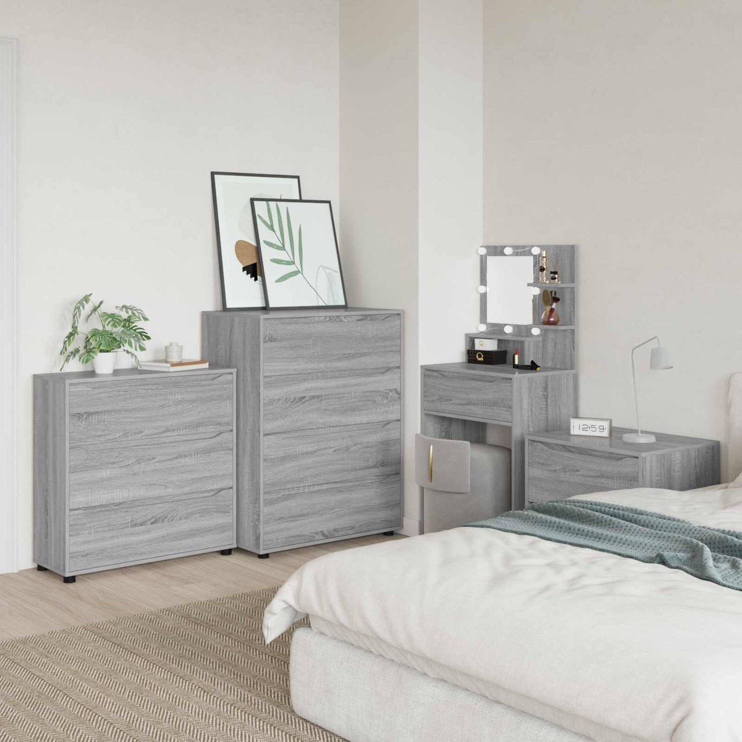 vidaXL Storage Cabinet Grey Sonoma 80 x 31 x 81 cm Engineered Wood
