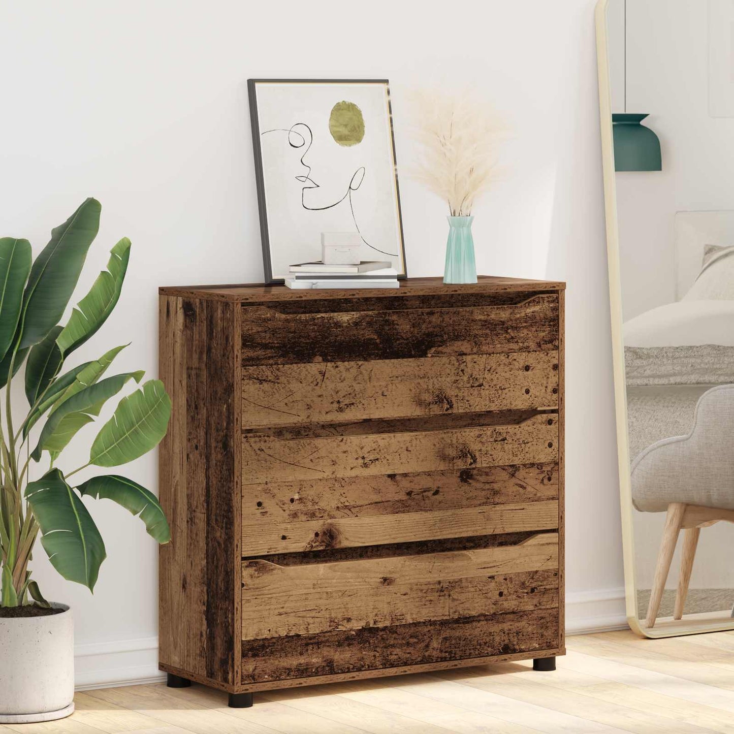 vidaXL Storage Cabinet Old Wood 80 x 31 x 81 cm Engineered Wood