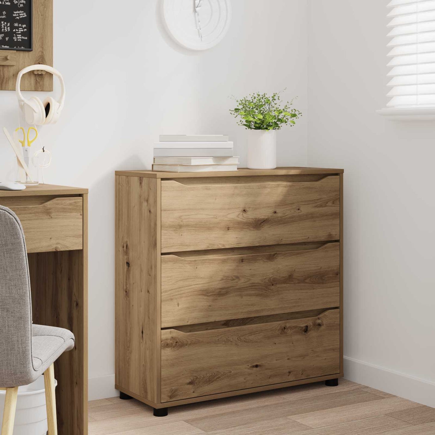 vidaXL Storage Cabinet 80 x 31 x 81 cm Engineered Wood Artisan Oak
