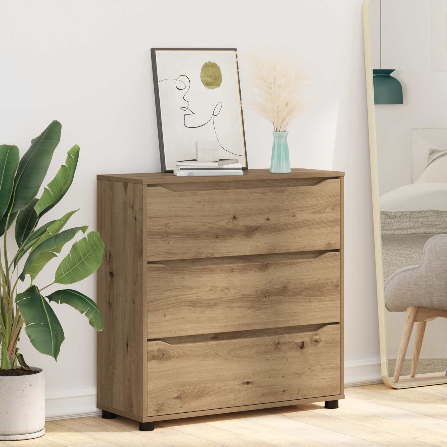 vidaXL Storage Cabinet 80 x 31 x 81 cm Engineered Wood Artisan Oak