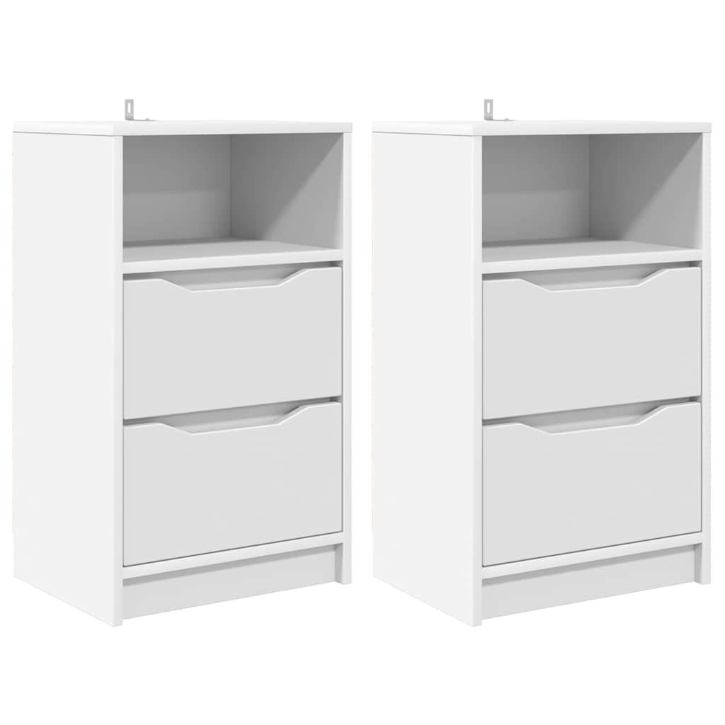 vidaXL Bedside Tables 2 pcs White 40 x 30 x 67 cm Engineered Wood