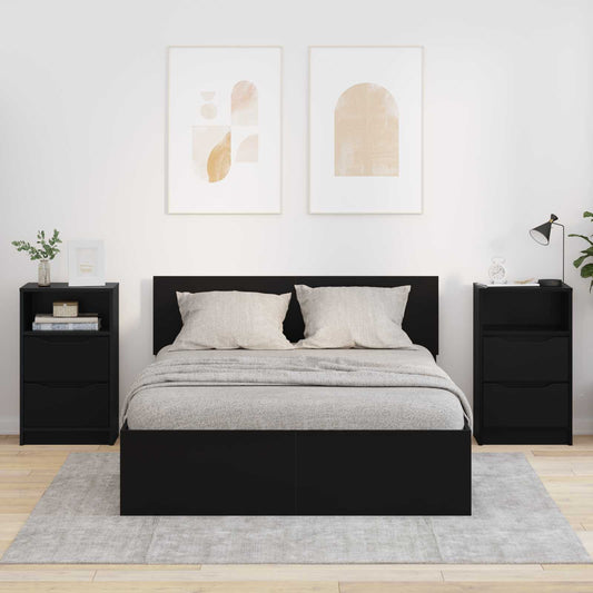 vidaXL Bedside Tables 2 pcs Black 40 x 30 x 467 cm Engineered Wood