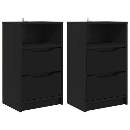 vidaXL Bedside Tables 2 pcs Black 40 x 30 x 467 cm Engineered Wood