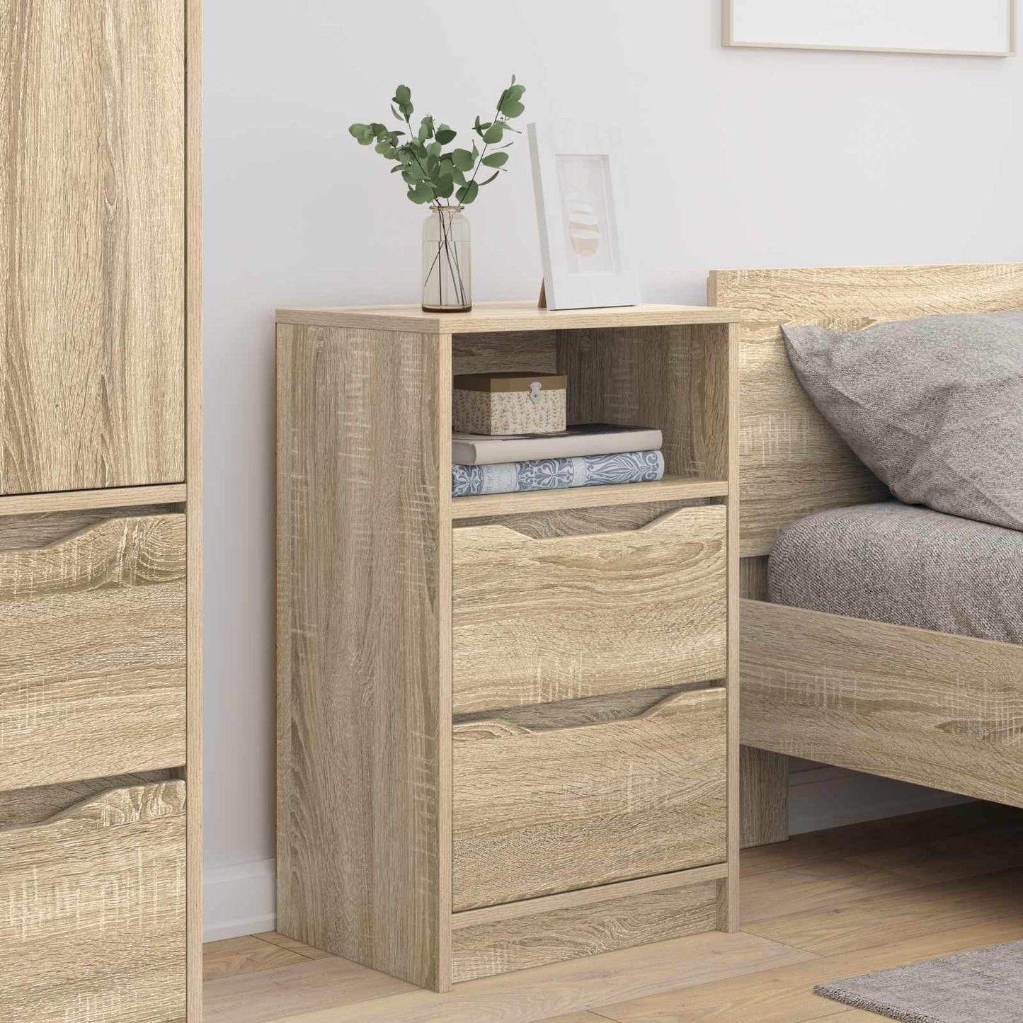vidaXL Bedside Tables with Drawer 2 pcs Sonoma Oak 40 x 30 x 467 cm