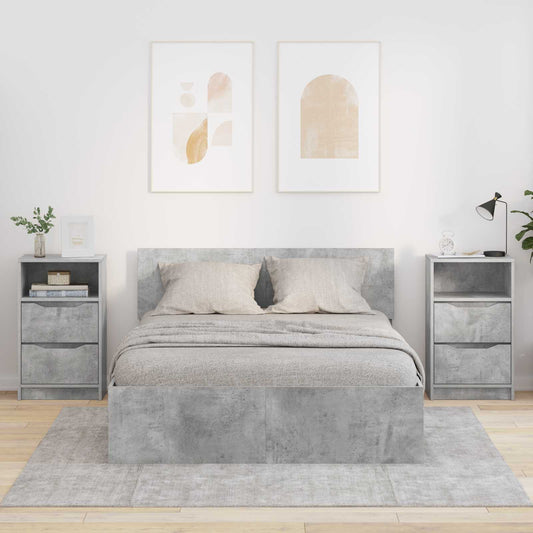 vidaXL Bedside Tables with Drawer 2 pcs Concrete Grey 40 x 30 x 467 cm