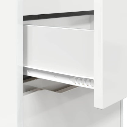 vidaXL Bedside Table High Gloss White 40 x 30 x 67 cm Engineered Wood