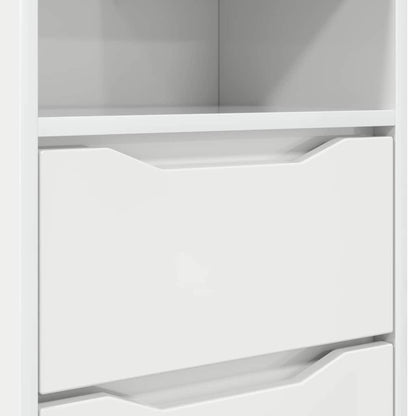 vidaXL Bedside Table High Gloss White 40 x 30 x 67 cm Engineered Wood