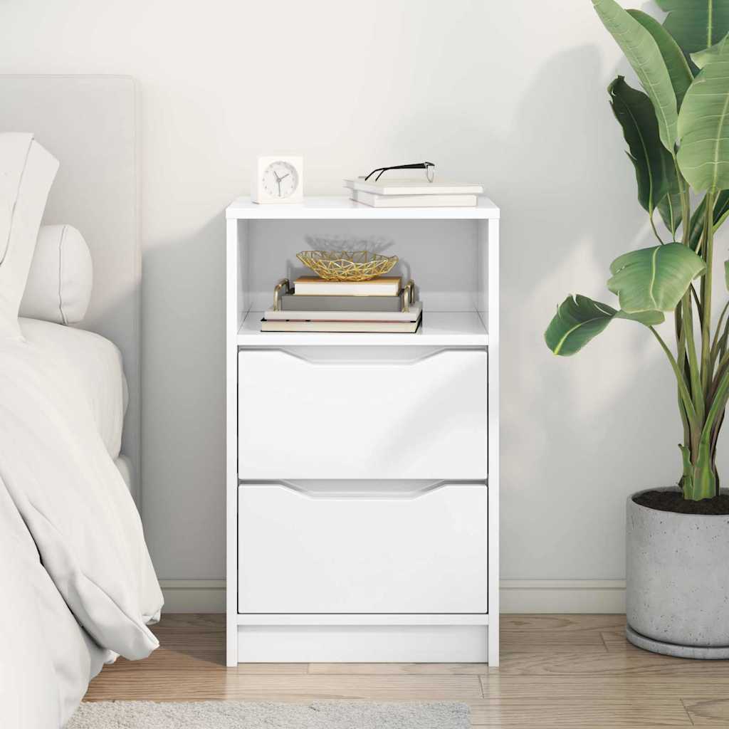 vidaXL Bedside Table High Gloss White 40 x 30 x 67 cm Engineered Wood
