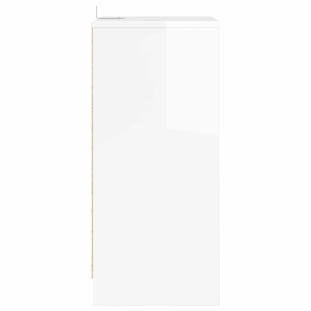 vidaXL Bedside Table High Gloss White 40 x 30 x 67 cm Engineered Wood