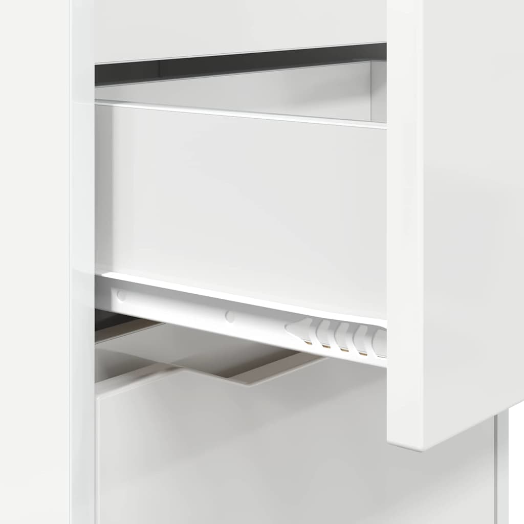 vidaXL Bedside Tables 2 pcs High Gloss White 40 x 30 x 67 cm