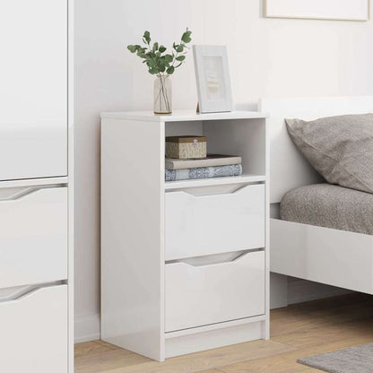 vidaXL Bedside Tables 2 pcs High Gloss White 40 x 30 x 67 cm