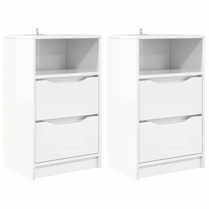 vidaXL Bedside Tables 2 pcs High Gloss White 40 x 30 x 67 cm