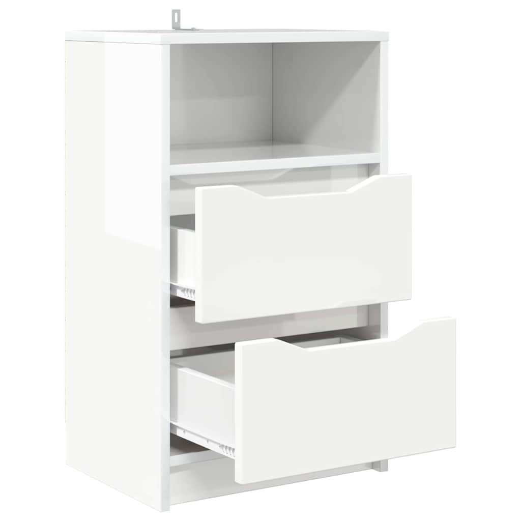 vidaXL Bedside Tables 2 pcs High Gloss White 40 x 30 x 67 cm