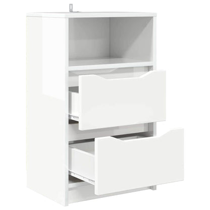 vidaXL Bedside Tables 2 pcs High Gloss White 40 x 30 x 67 cm