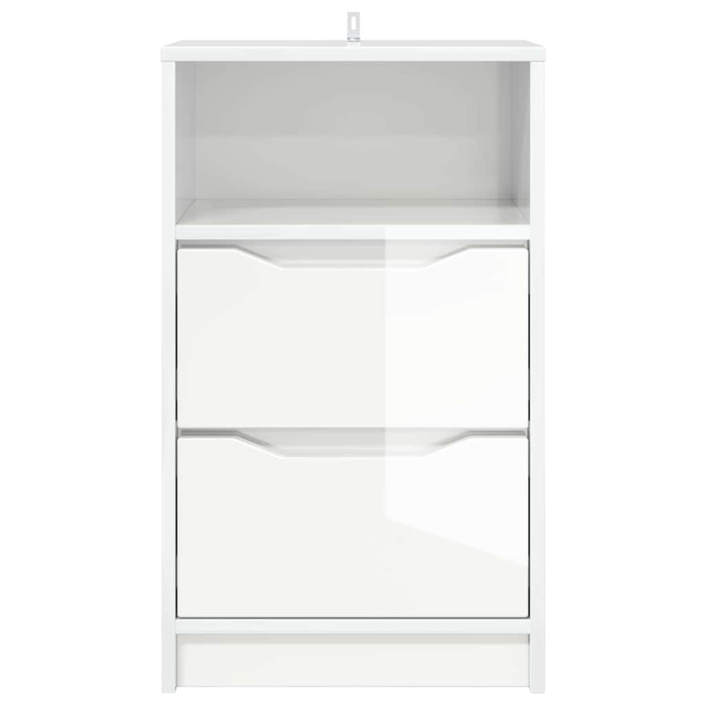 vidaXL Bedside Tables 2 pcs High Gloss White 40 x 30 x 67 cm