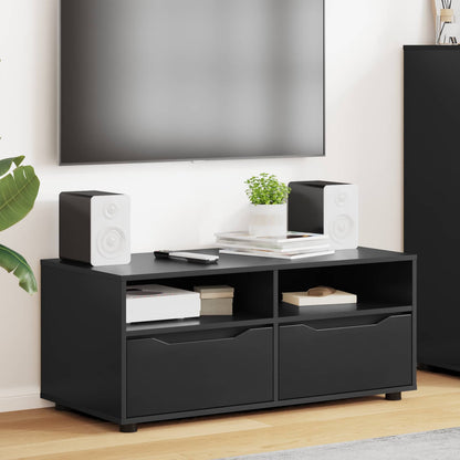 vidaXL TV Cabinet with Drawer Black 100 x 48 x 43 cm Engineered Wood