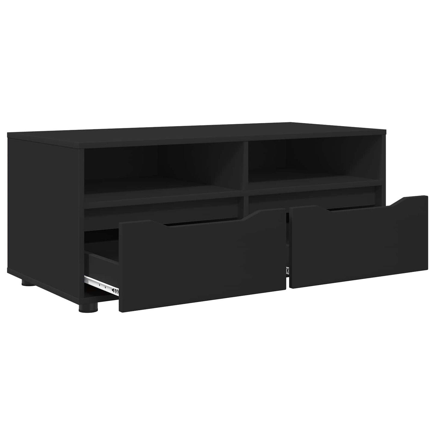 vidaXL TV Cabinet with Drawer Black 100 x 48 x 43 cm Engineered Wood