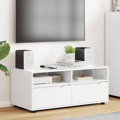 vidaXL TV Cabinet High Gloss White 100 x 48 x 43 cm Engineered Wood