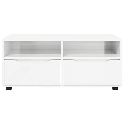 vidaXL TV Cabinet 100 x 48 x 43 cm High Gloss White Engineered Wood