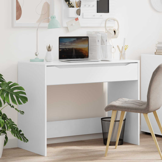 vidaXL Desk with Drawer White 100 x 50 x 78 cm Engineered Wood
